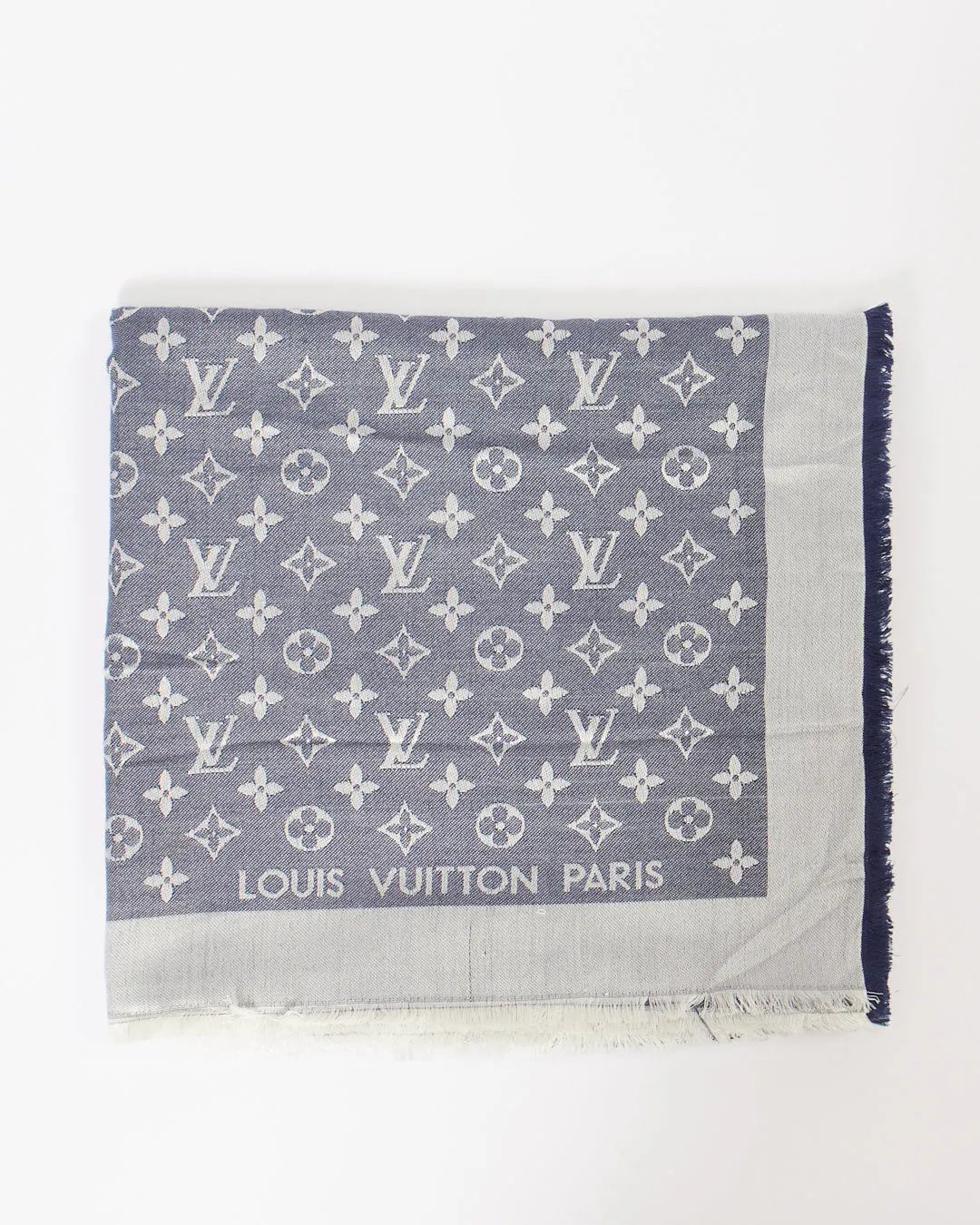 Louis Vuitton Blue Monogram Silk Shawl