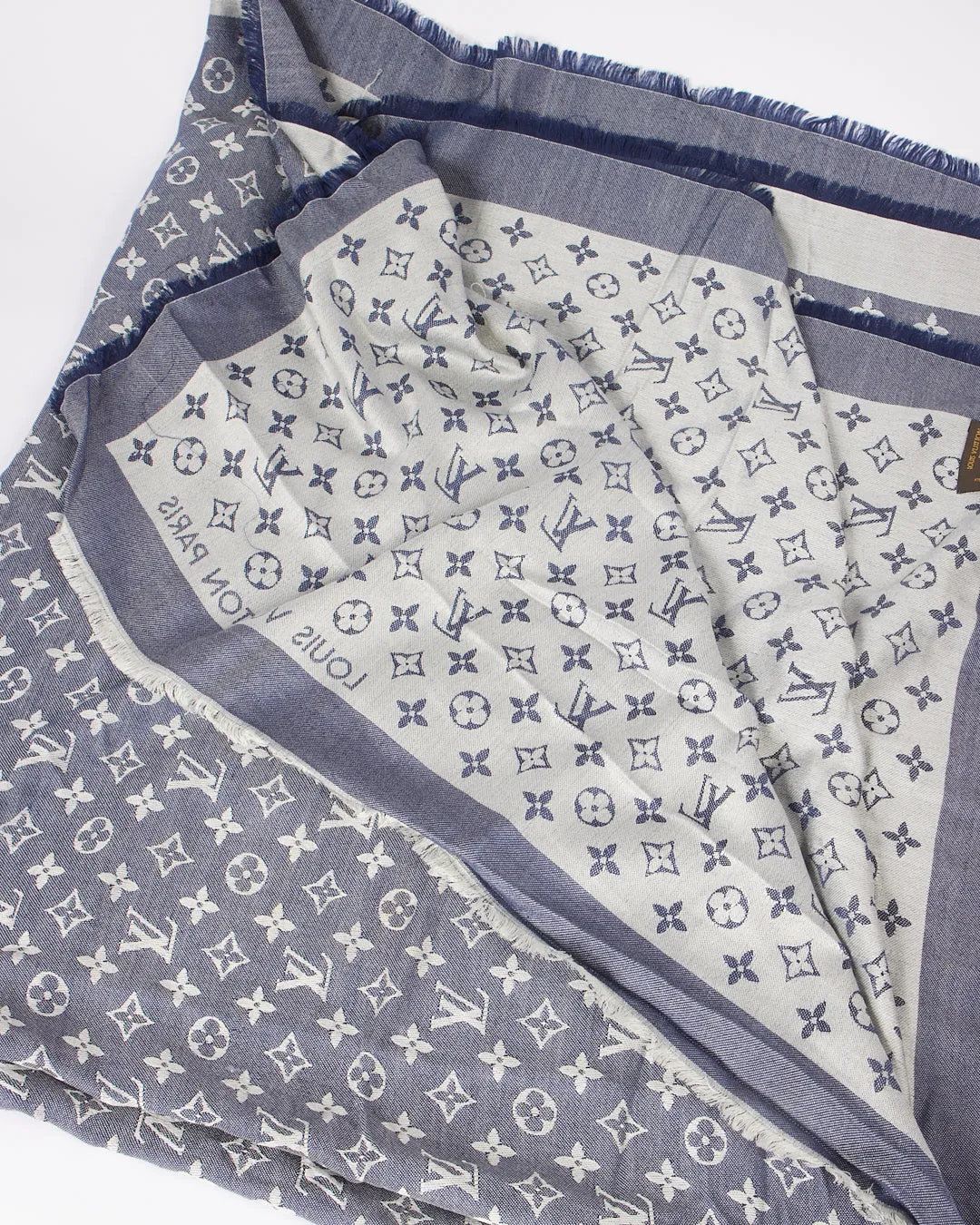 Louis Vuitton Blue Monogram Silk Shawl