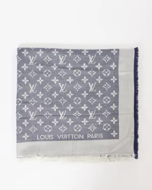 Louis Vuitton Blue Monogram Silk Shawl