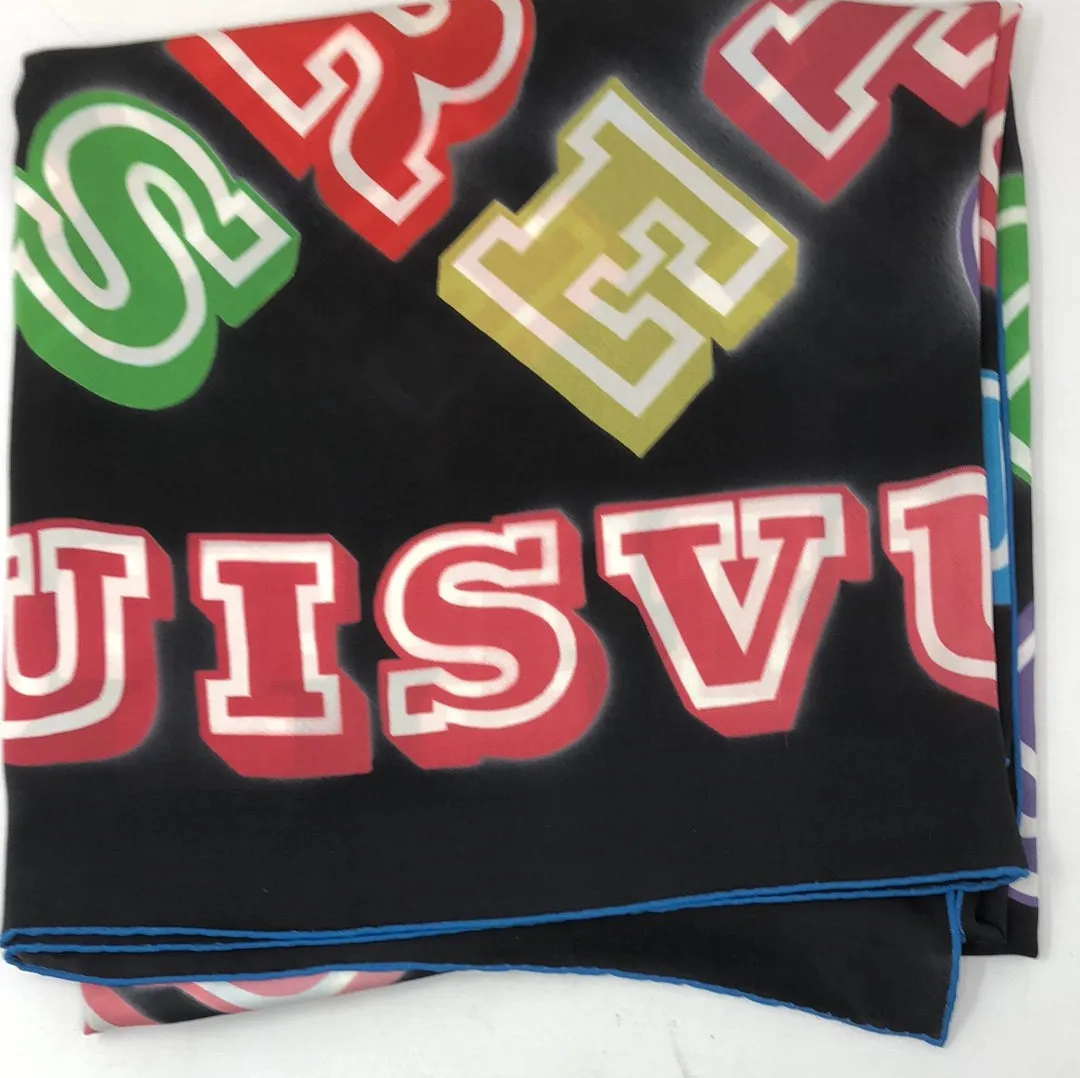 Louis Vuitton: Limited Edition Neon Silk 'Great Adventures' Giant Square Scarf