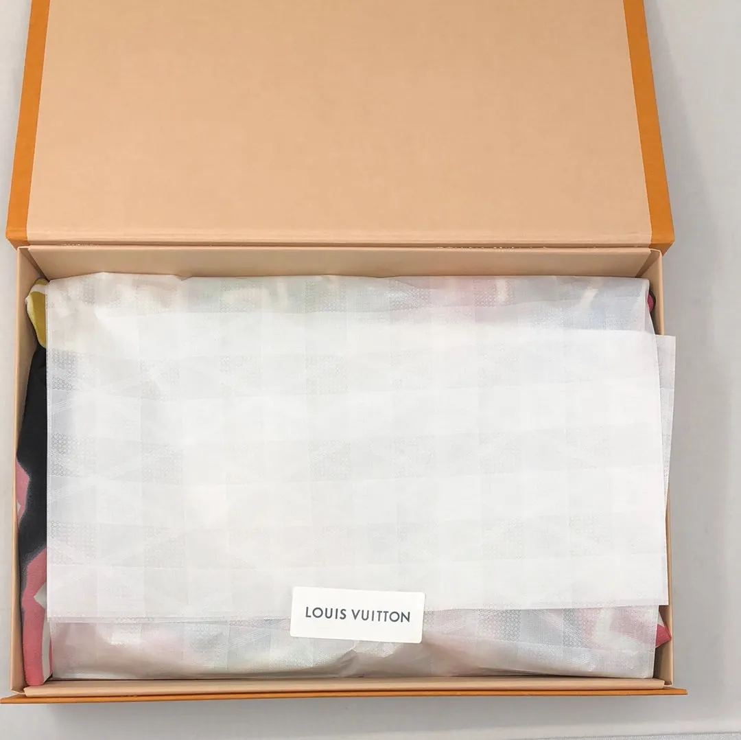 Louis Vuitton: Limited Edition Neon Silk 'Great Adventures' Giant Square Scarf