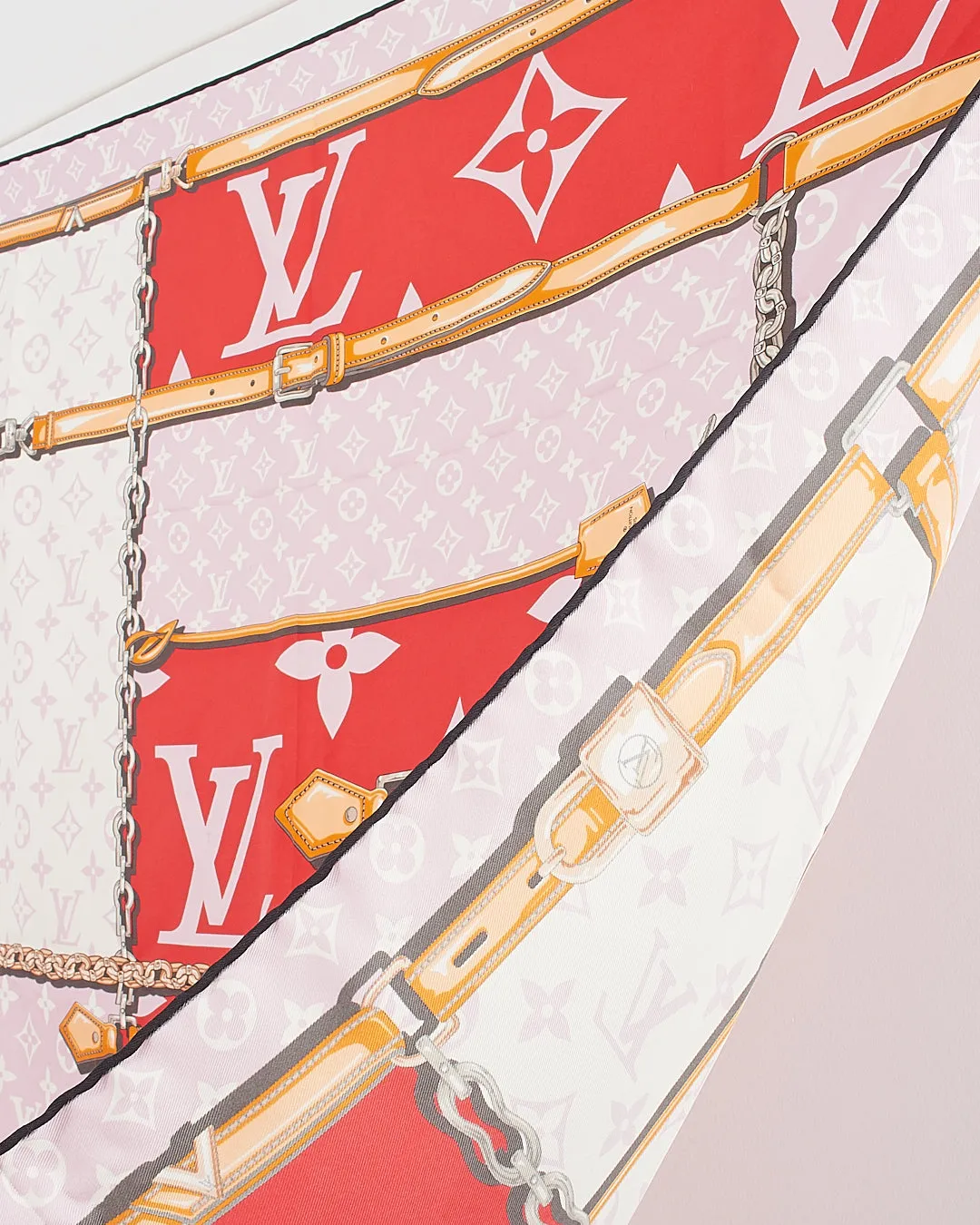 Louis Vuitton Red Confidential Monogram Giant Square Silk Scarf