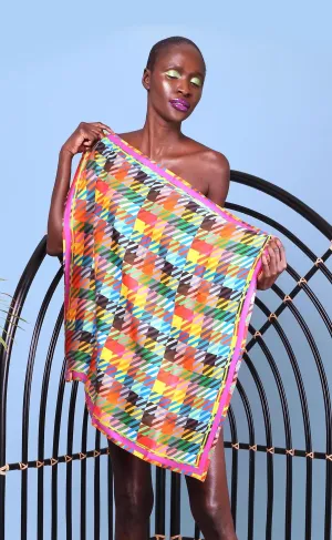 Love Check Silk Scarf