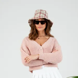 Lucca Couture - Plaid Pattern Bucket Hat - IVORY - SALE