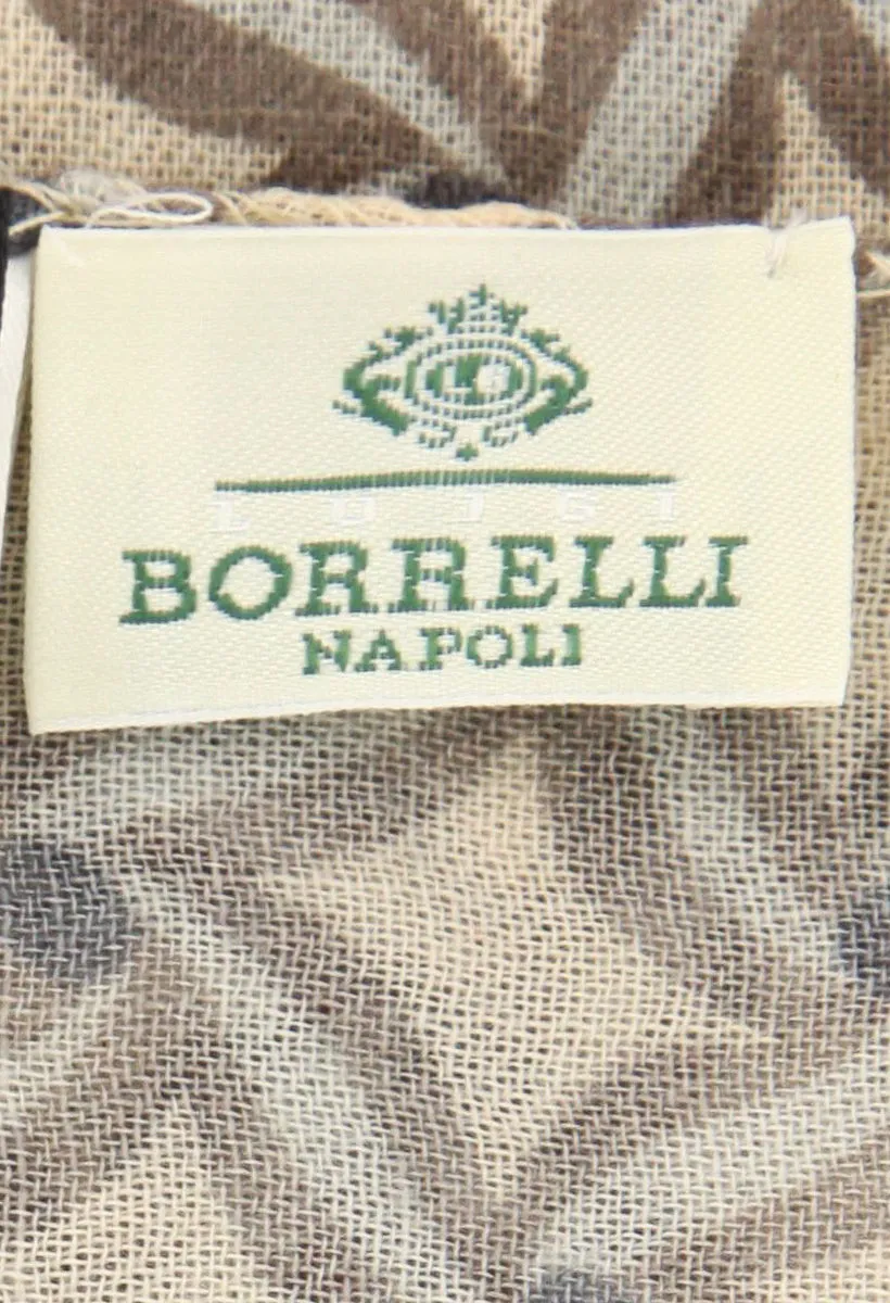 Luigi Borrelli Brown Wool Blend Scarf