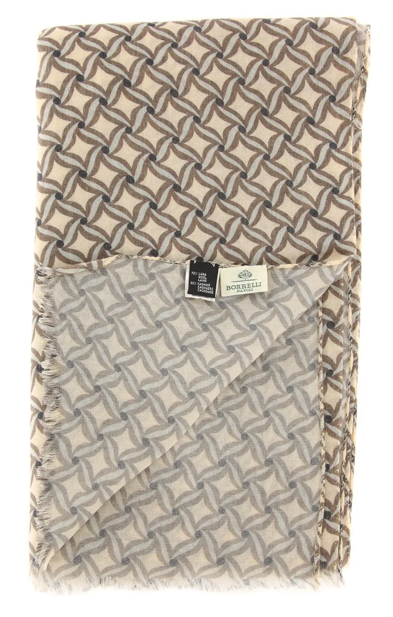 Luigi Borrelli Brown Wool Blend Scarf