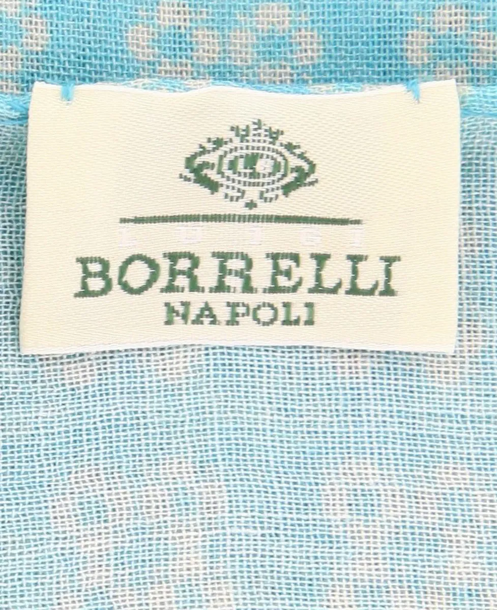 Luigi Borrelli Light Blue Wool Blend Scarf