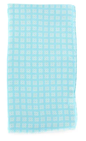 Luigi Borrelli Light Blue Wool Blend Scarf
