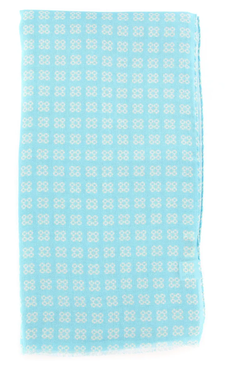 Luigi Borrelli Light Blue Wool Blend Scarf