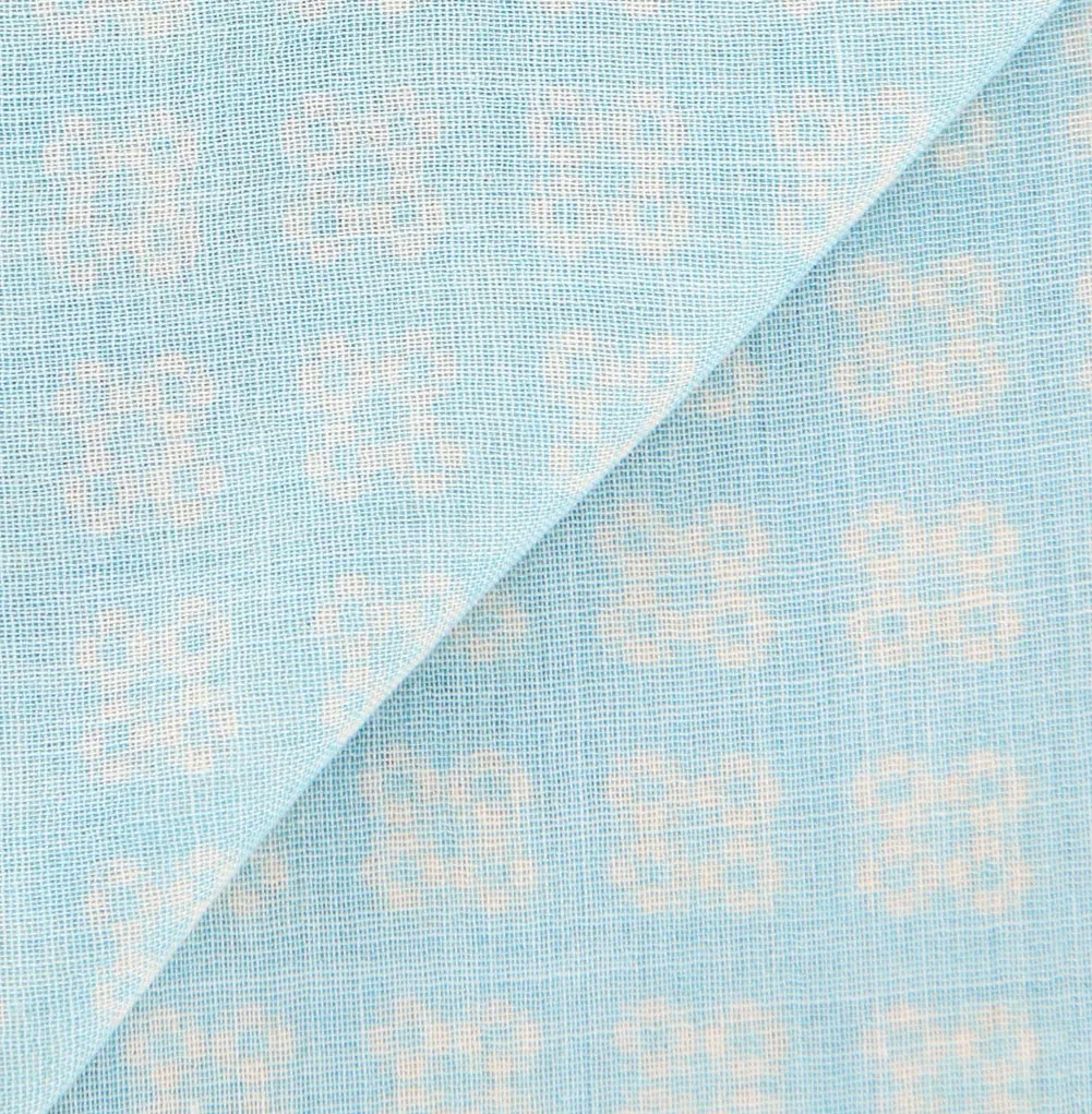 Luigi Borrelli Light Blue Wool Blend Scarf