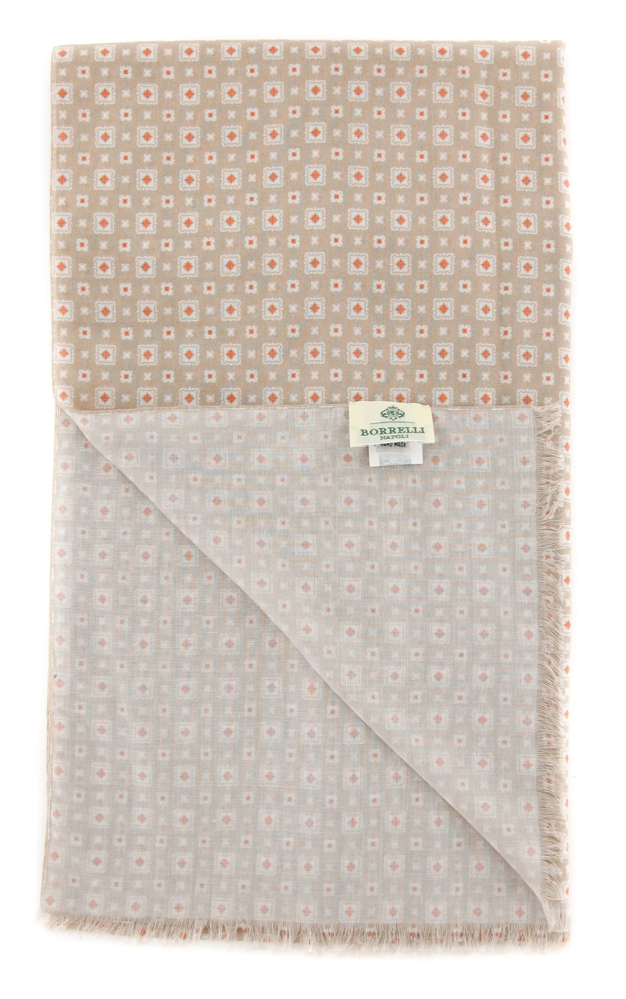 Luigi Borrelli Light Brown Cotton Scarf