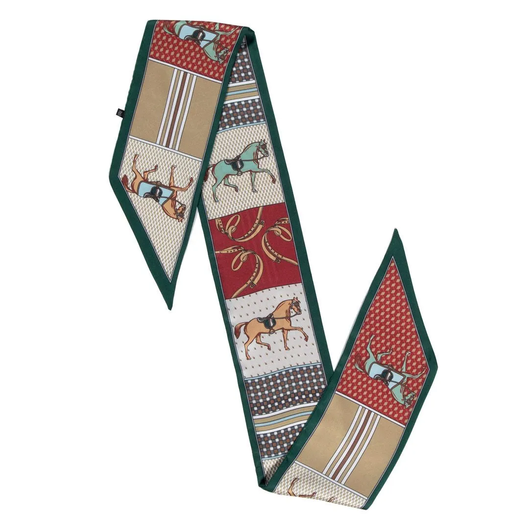 Madrigal - EQ and GEO Multi-Color Palette Motif Crimson Scarf