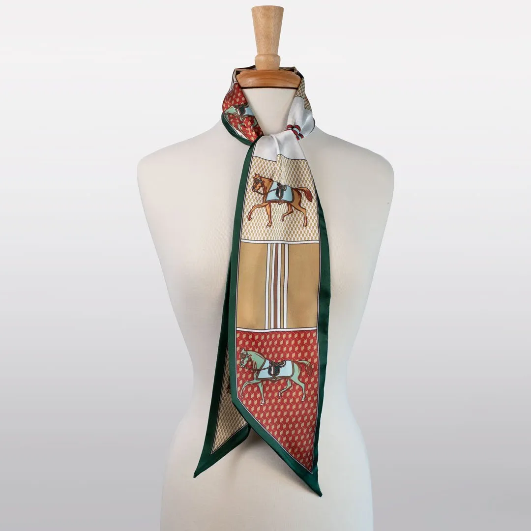 Madrigal - EQ and GEO Multi-Color Palette Motif Crimson Scarf