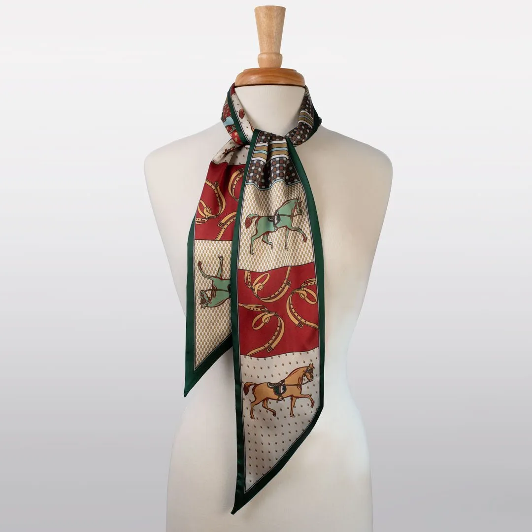 Madrigal - EQ and GEO Multi-Color Palette Motif Crimson Scarf