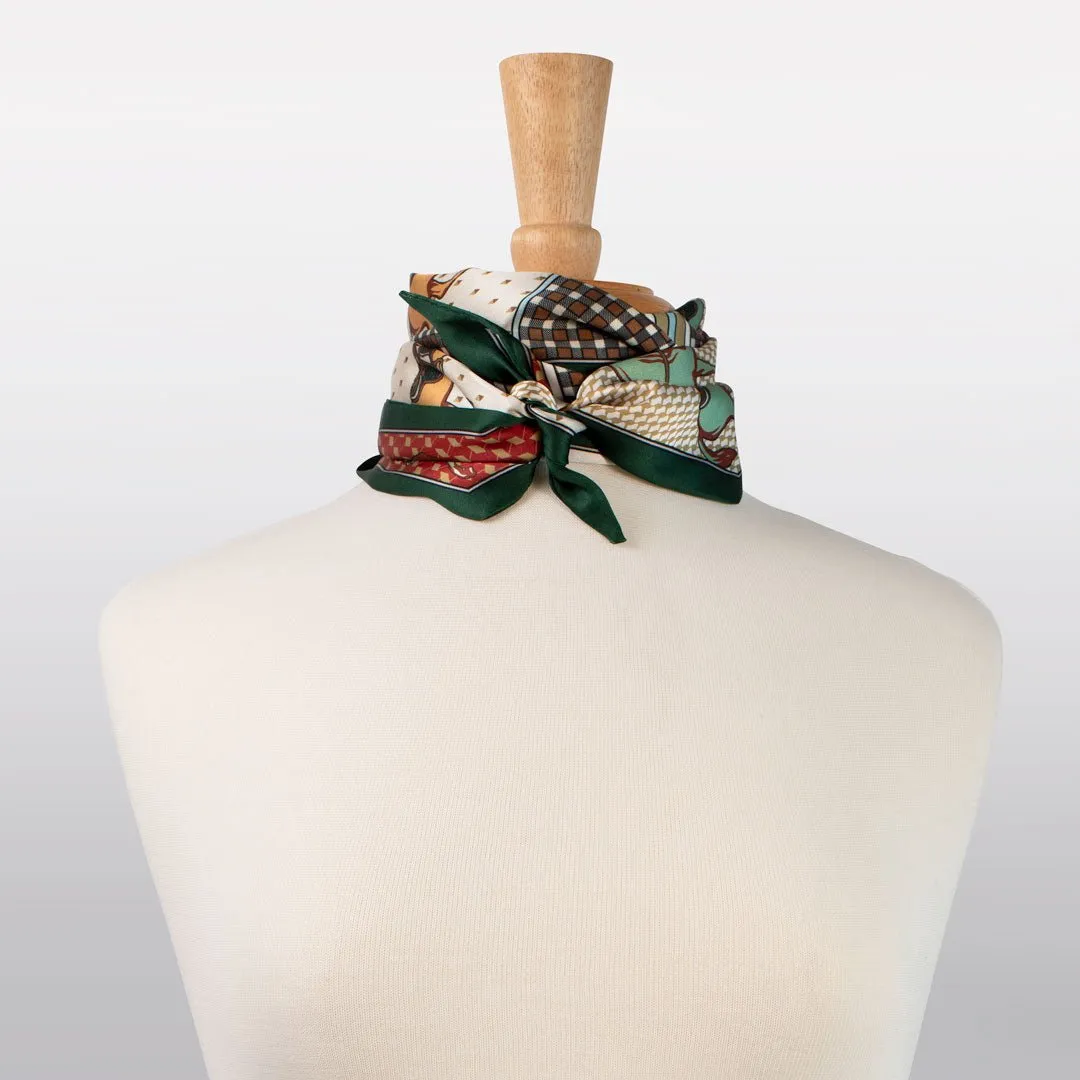 Madrigal - EQ and GEO Multi-Color Palette Motif Crimson Scarf