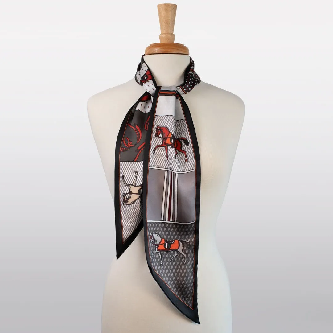 Madrigal - EQ and GEO Multi-Color Palette Motif Grey Scarf