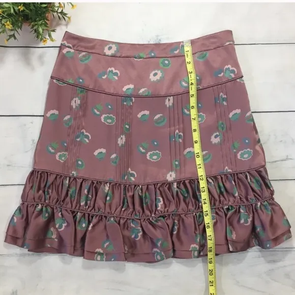 Marc Jacobs Silk Mauve Floral Skirt