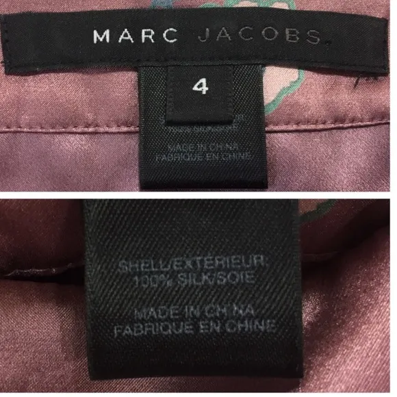 Marc Jacobs Silk Mauve Floral Skirt