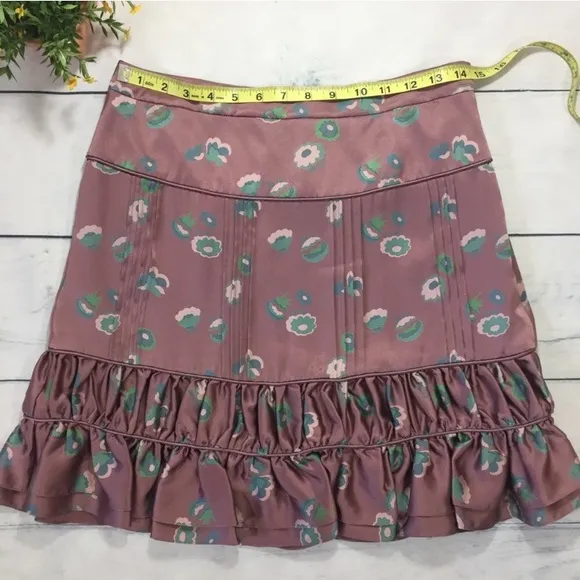 Marc Jacobs Silk Mauve Floral Skirt