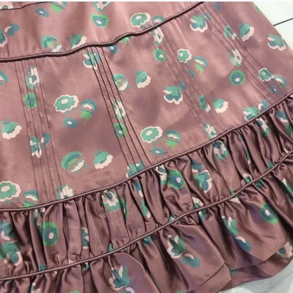 Marc Jacobs Silk Mauve Floral Skirt