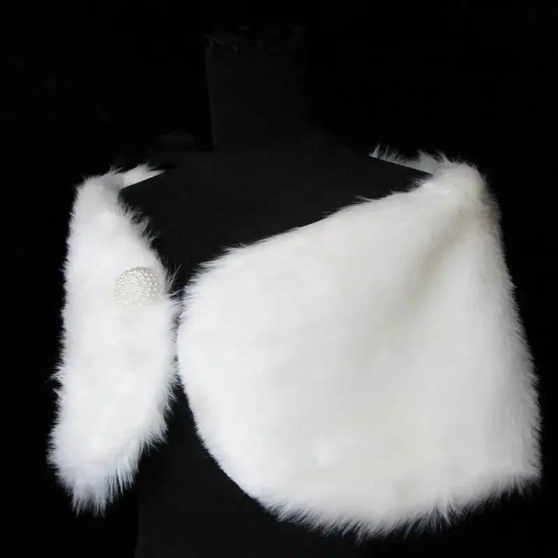 Marriage Fur Shawl Formal Dress Wedding Wrap Spring Winter Plush Jacket Bridal Outerwear Bridal Cape Elegant Short Coat Ribbon