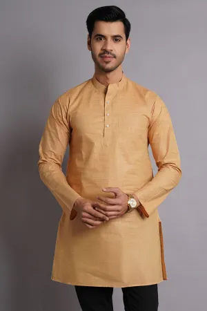 Matka Silk Mustered Solid Kurta