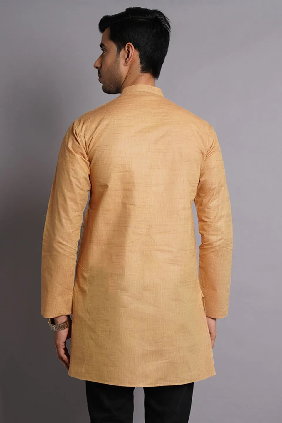 Matka Silk Mustered Solid Kurta