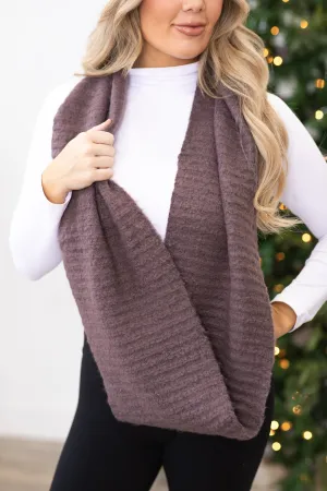 Mauve Recycled Materials Infinity Scarf