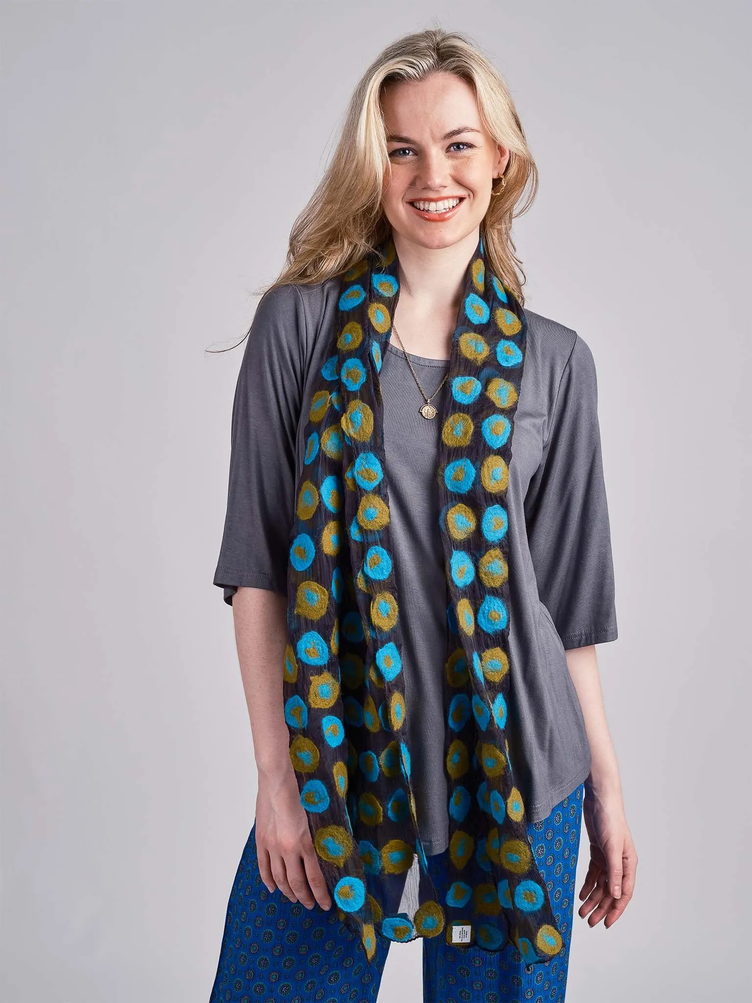 Mayu'r wool on Silk Scarf