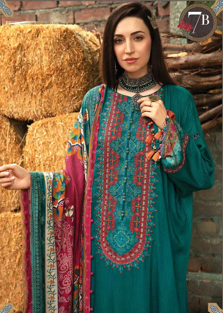 MB-107-B - Unstitched -  M.Prints Winter Collection by Maria B 2021