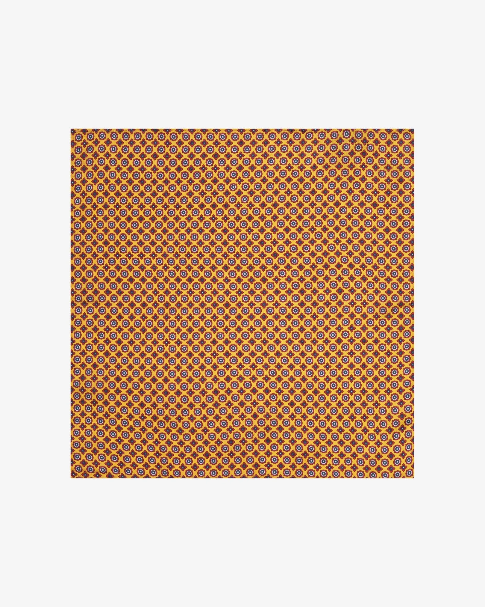 Men's Silk Geometric Pocket Square - The Toshima