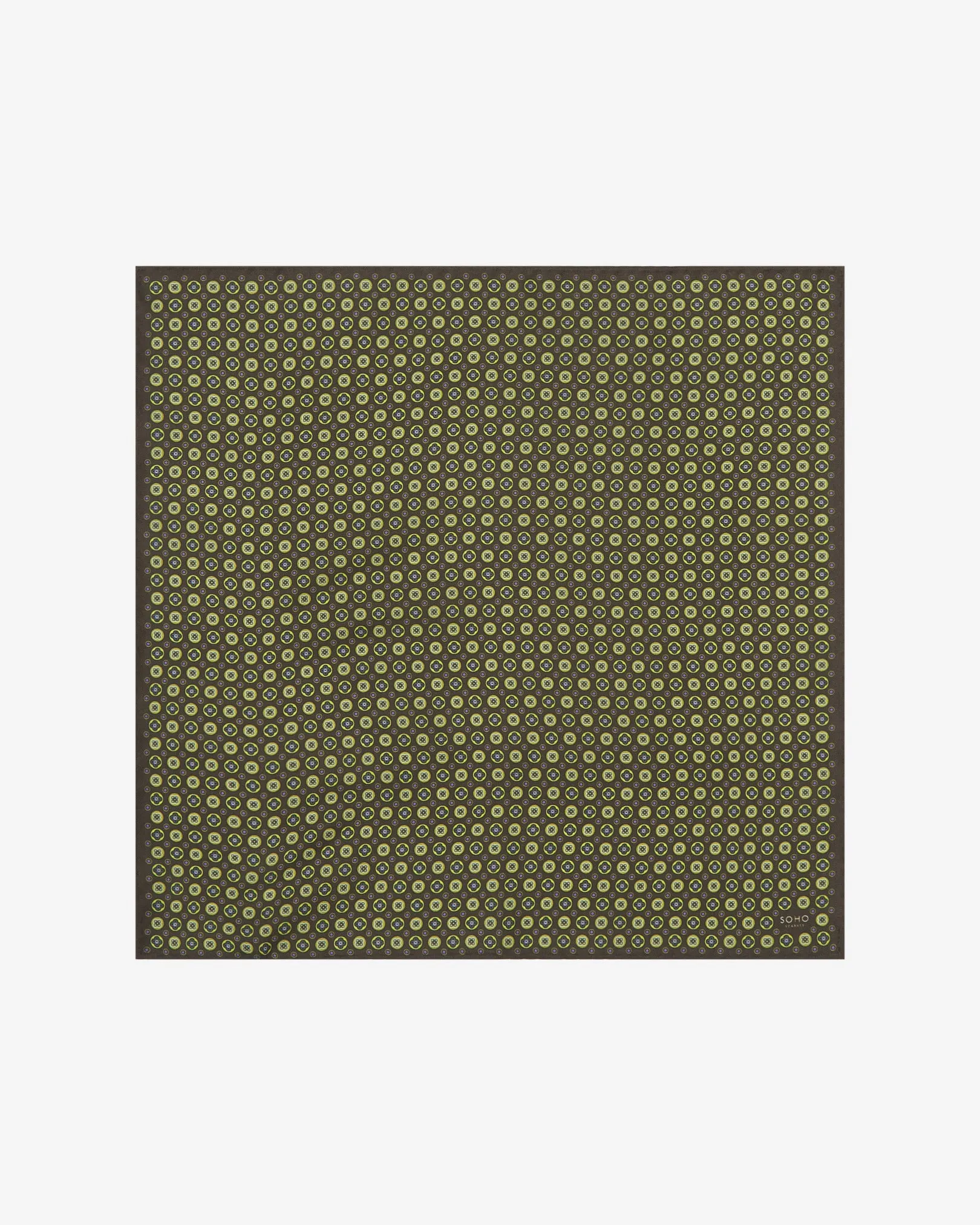 Men's Silk Geometric Pocket Square - Toshima Green