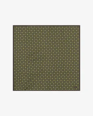 Men's Silk Geometric Pocket Square - Toshima Green
