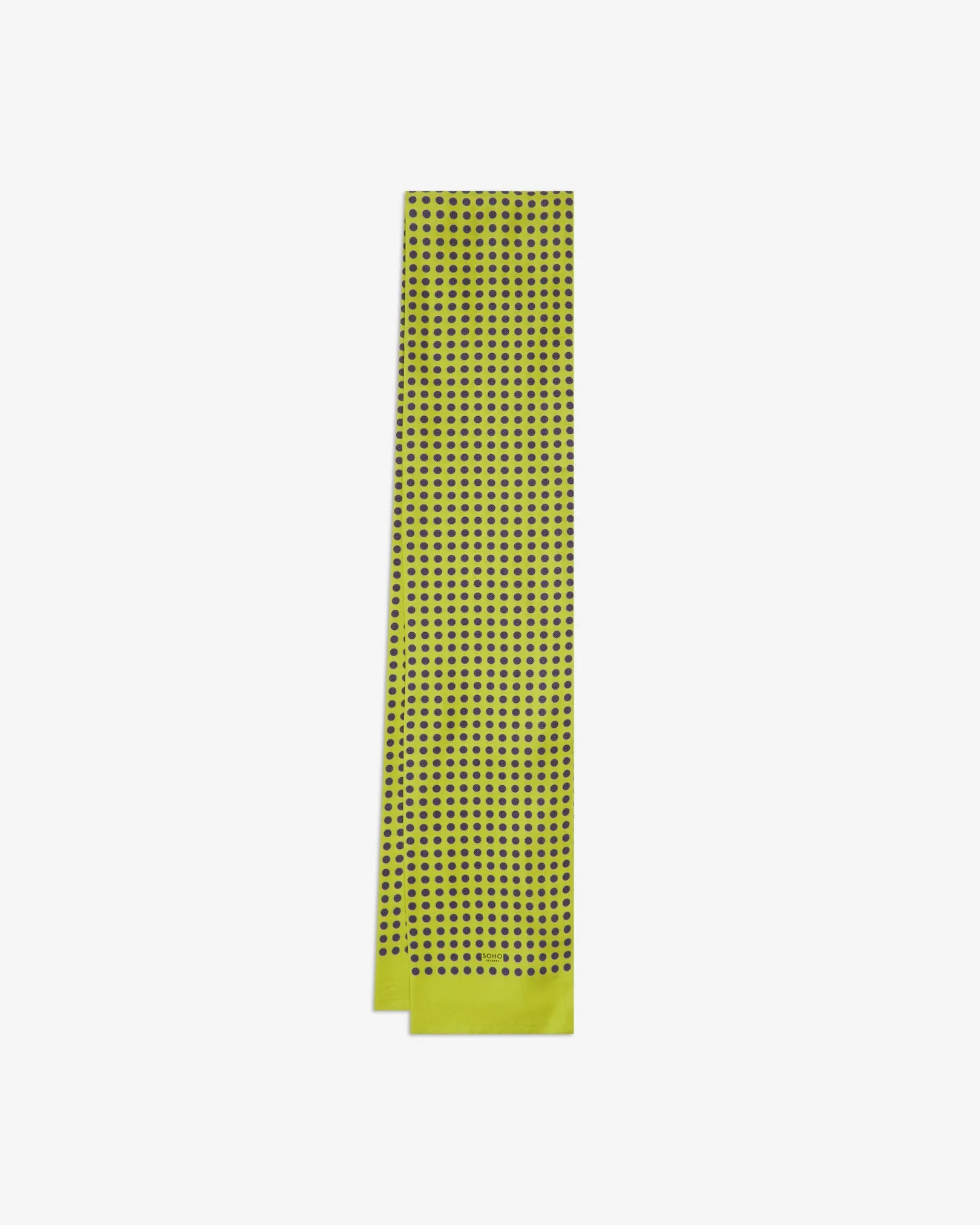 Men's Silk Scarf - Geometric Pattern - Skytree Lime
