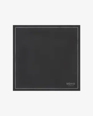 Men's Silk Solid Black Pocket Square - The Chaplin