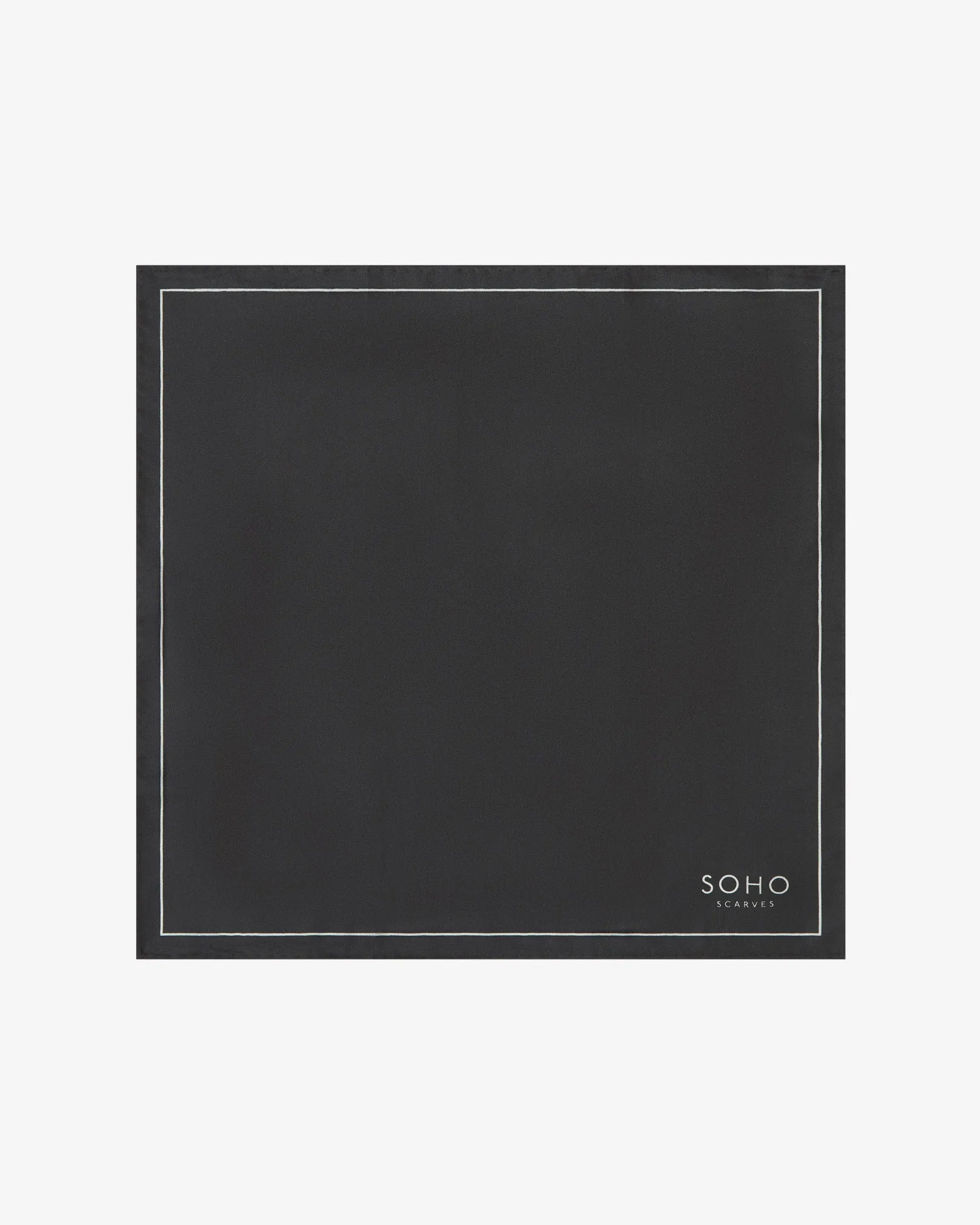Men's Silk Solid Black Pocket Square - The Chaplin