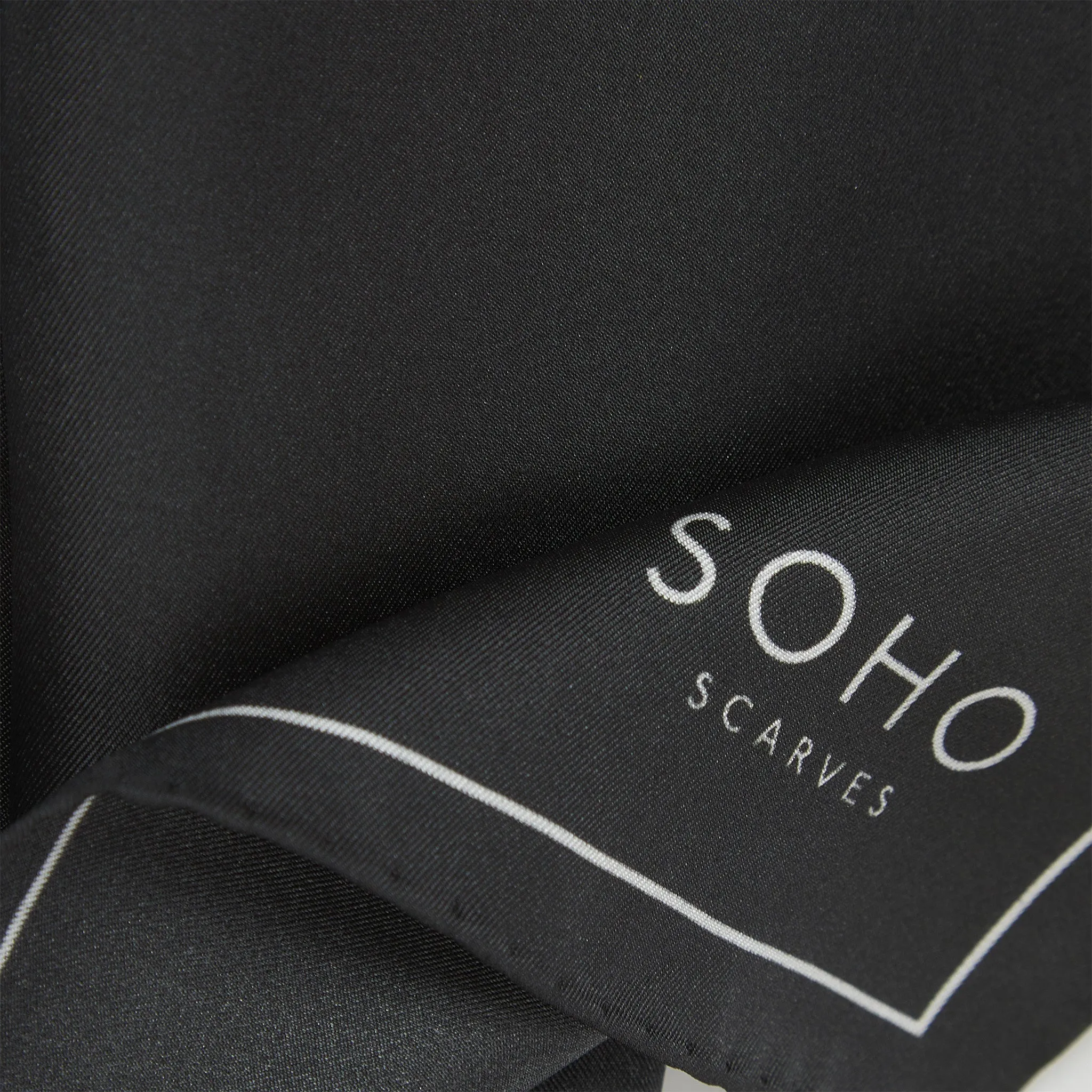 Men's Silk Solid Black Pocket Square - The Chaplin