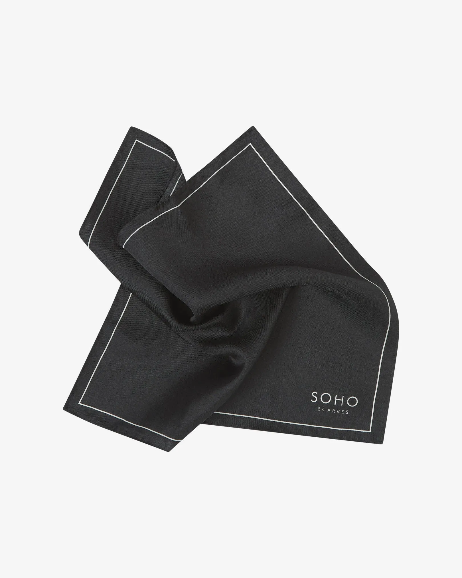 Men's Silk Solid Black Pocket Square - The Chaplin