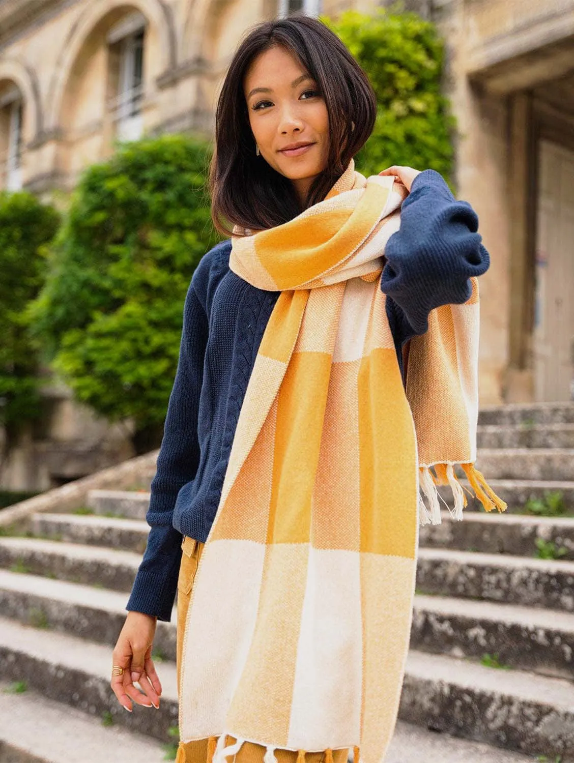 Meridian Organic Cotton Vegan Scarf | Ochre Yellow