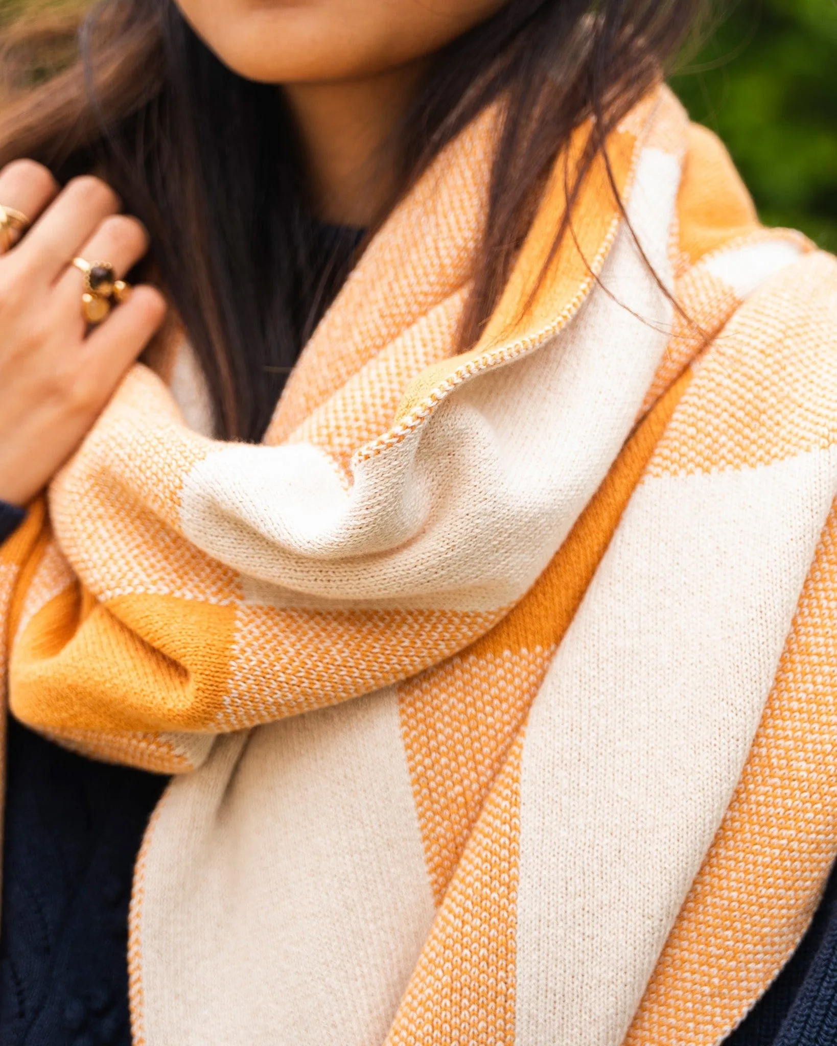 Meridian Organic Cotton Vegan Scarf | Ochre Yellow