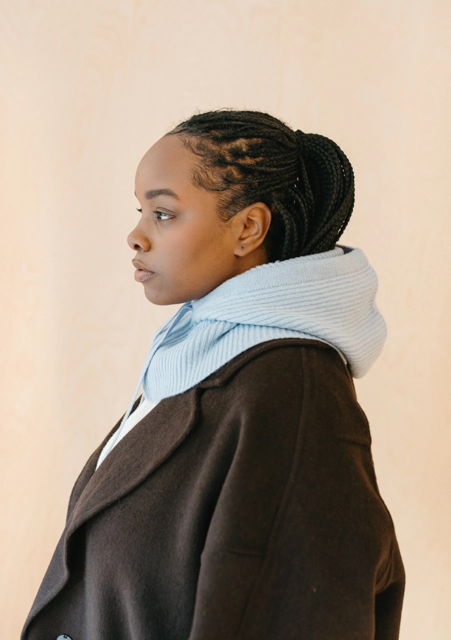 Merino Hood in Blue