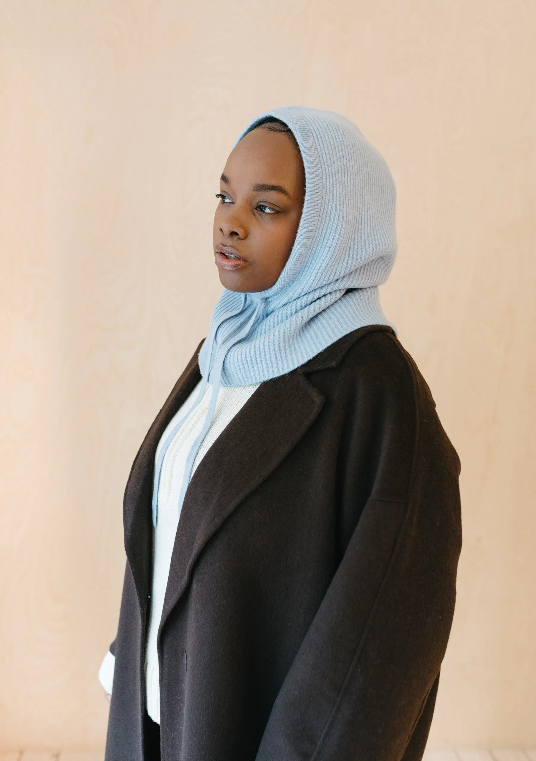 Merino Hood in Blue