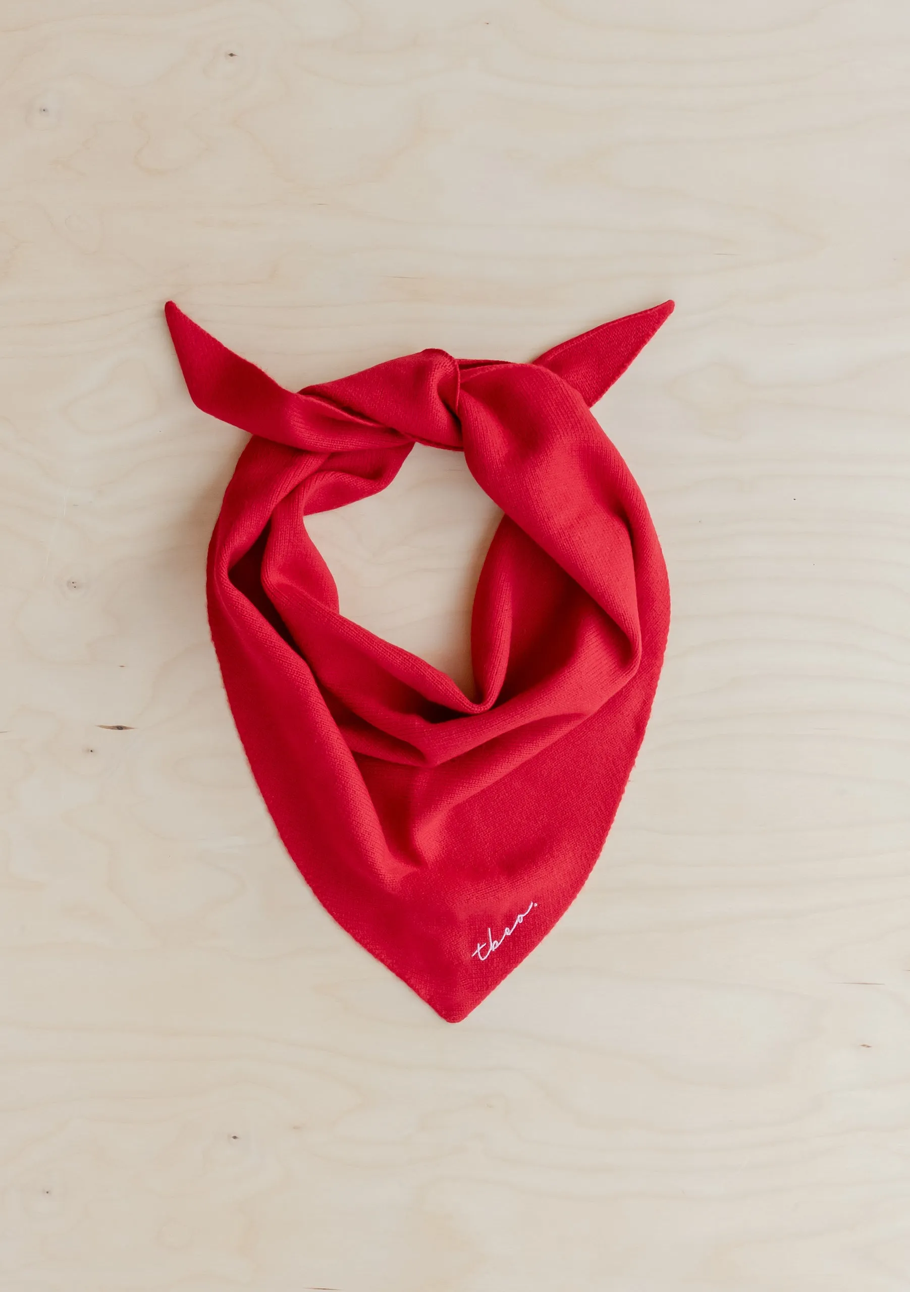 Merino Triangle Scarf in Red