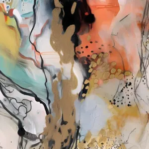 Merino/Silk Scarf - Abstract River