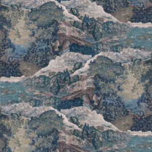 Merino/Silk Scarf - Blue Landscape