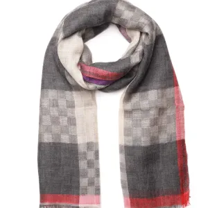 Merino/Silk Scarf - Checkerboard