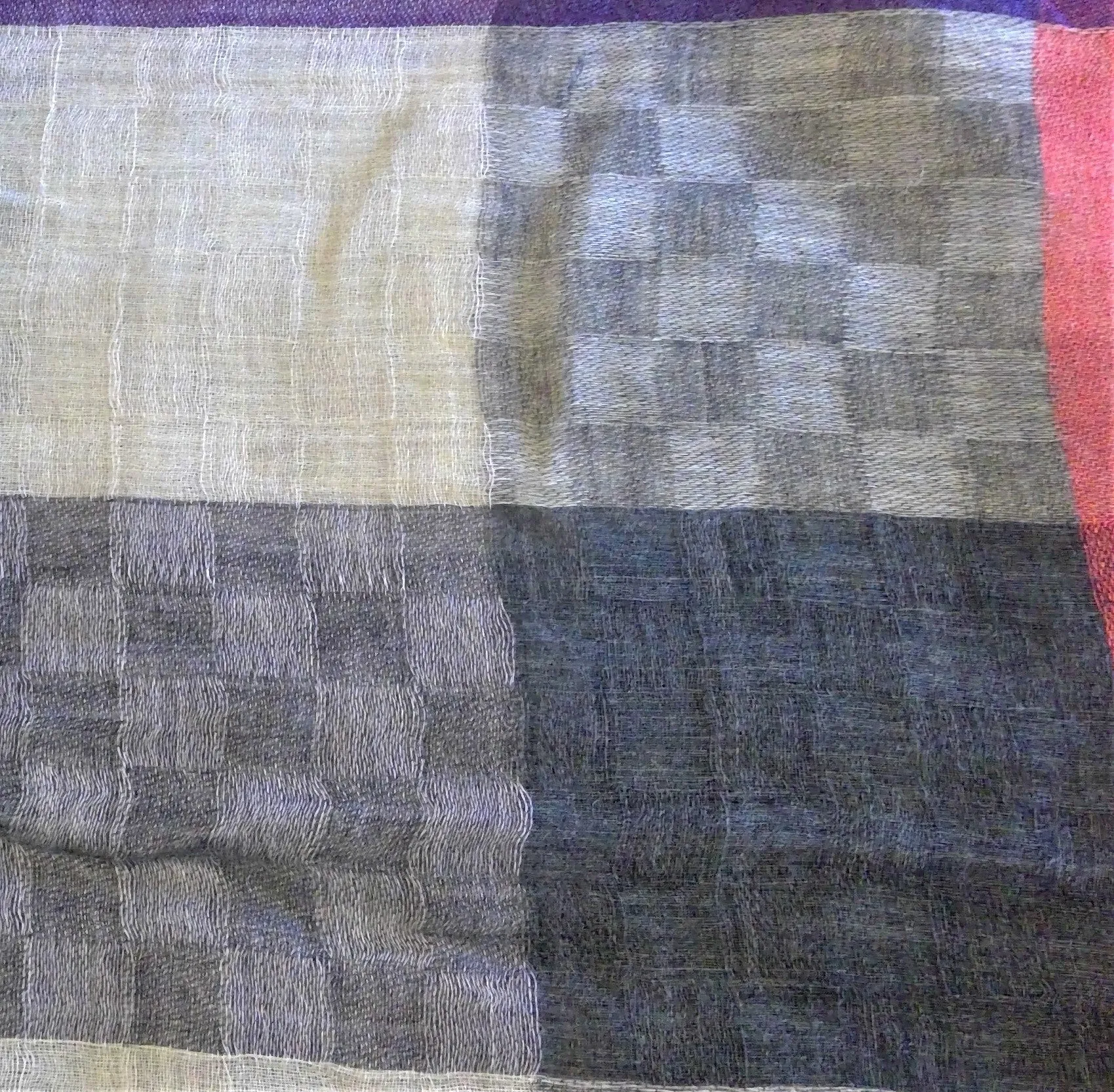 Merino/Silk Scarf - Checkerboard