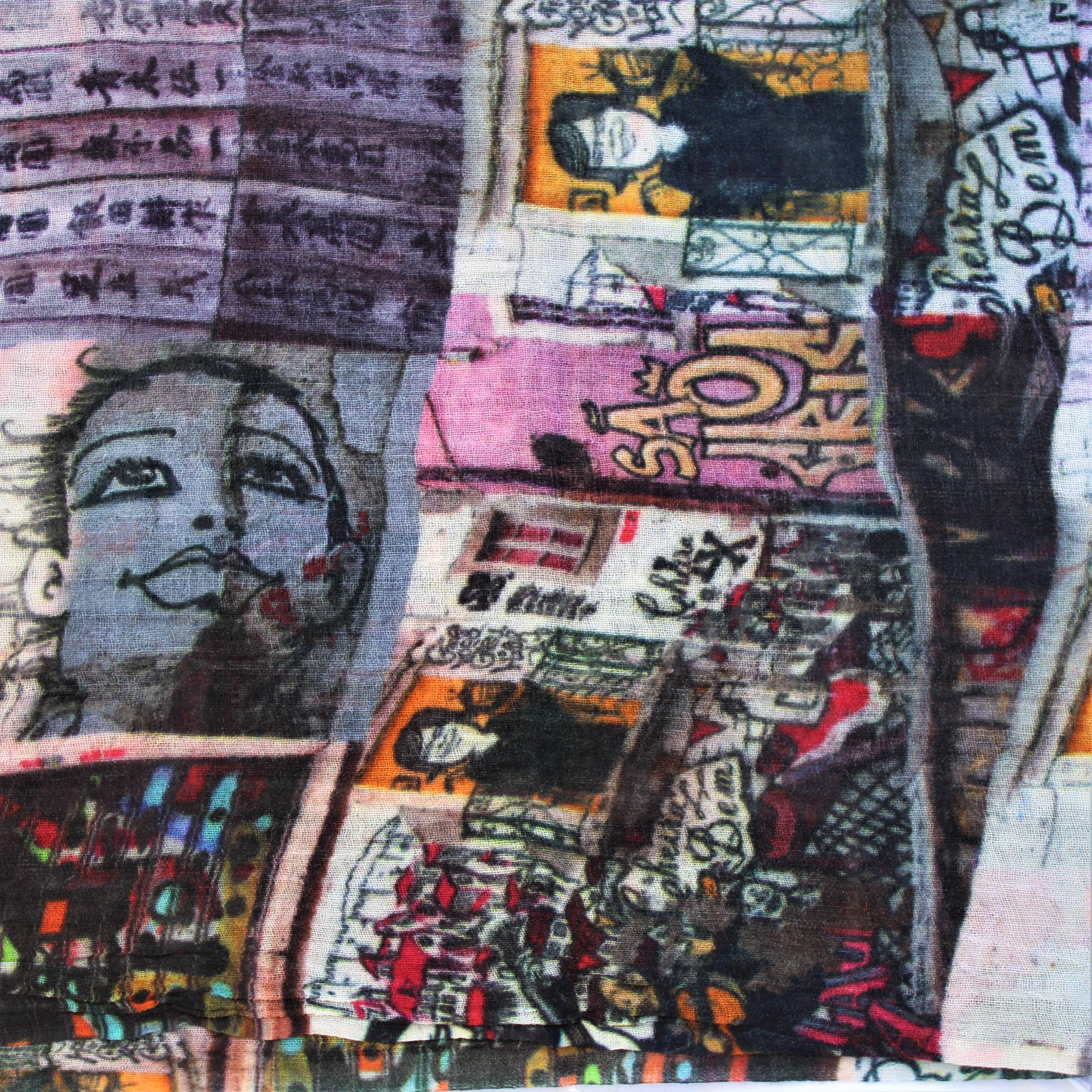 Merino/Silk Scarf - Cityscape