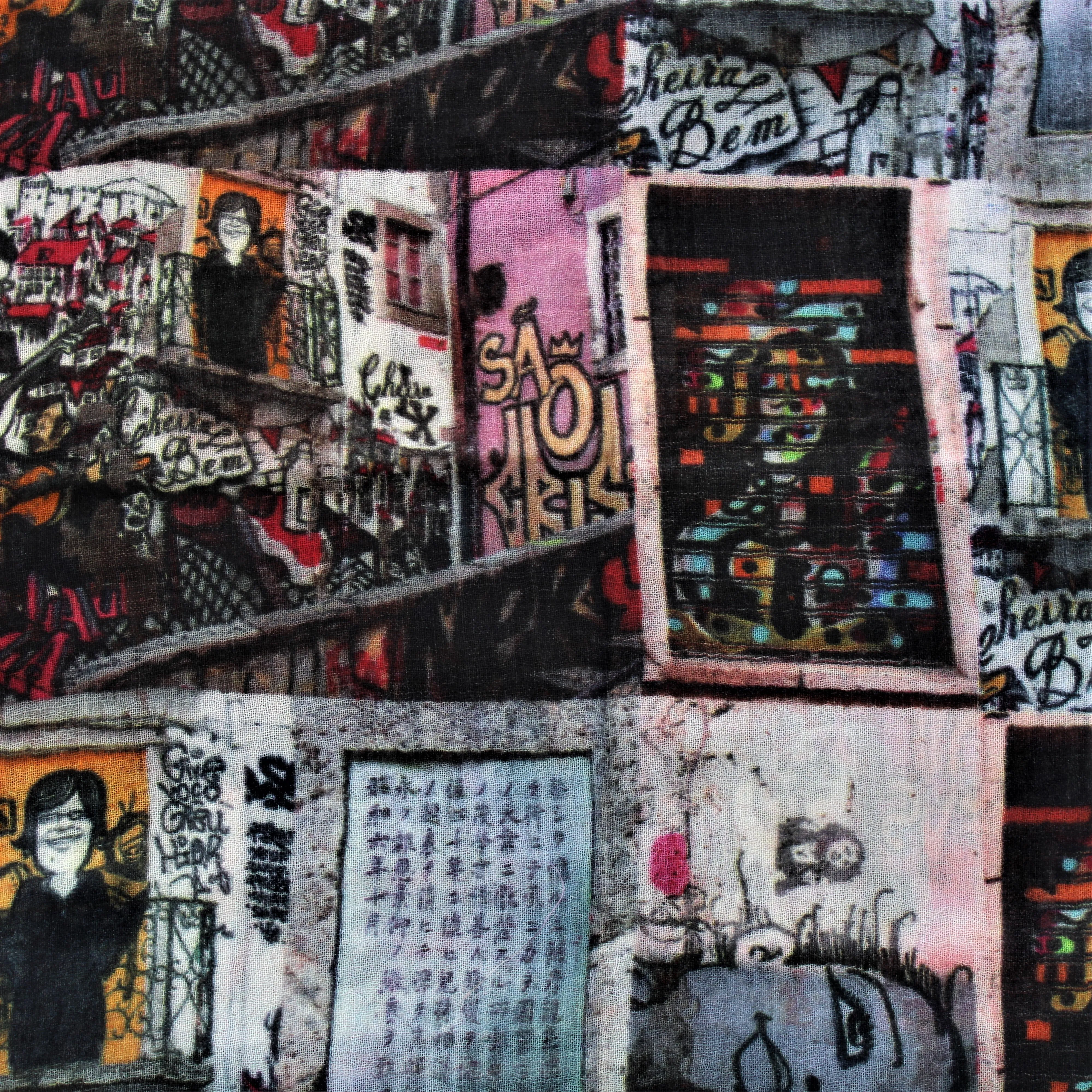 Merino/Silk Scarf - Cityscape