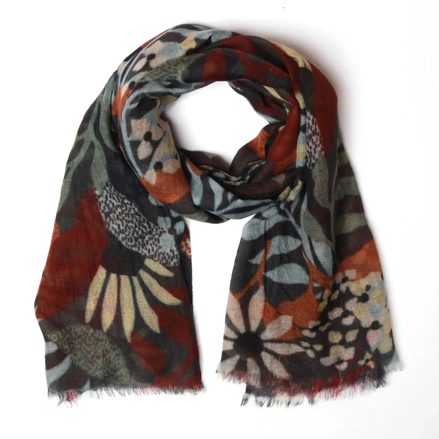 Merino/Silk Scarf - Forest